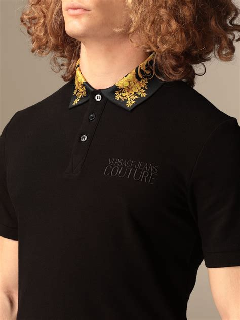 versace collection pique polo t shirt black